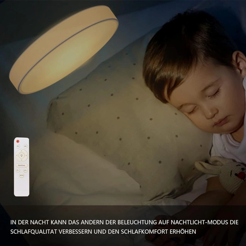 ZMH Lampada da soffitto plafoniera LED 38 cm dimmerabile telecomando rotonda bianca tessuto per soggiorno camera cucina