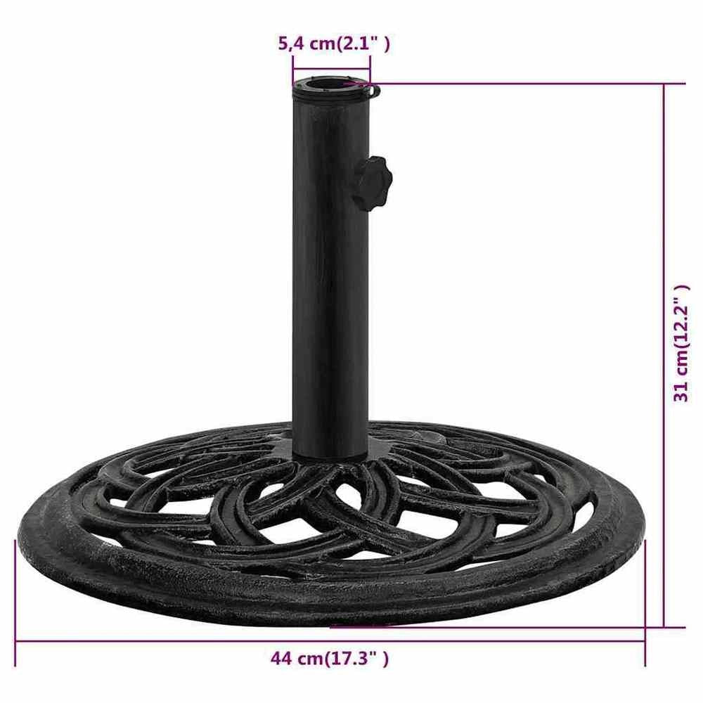 Black Parasol Base, 44x44x31 Cm, Cast Iron