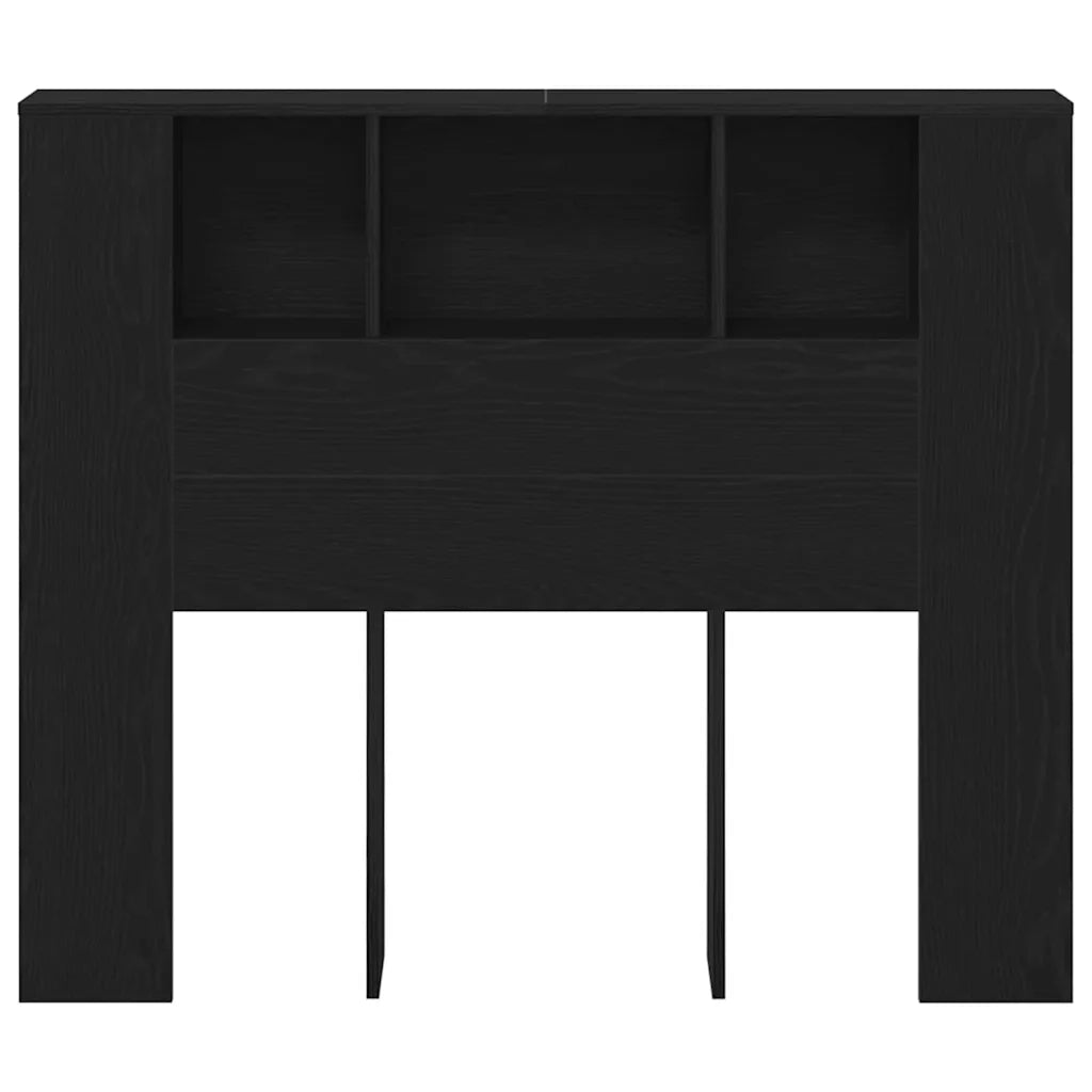 Testata del letto-Testiera con Contenitore Rovere Nero 120 x 19 x 104,5 cm