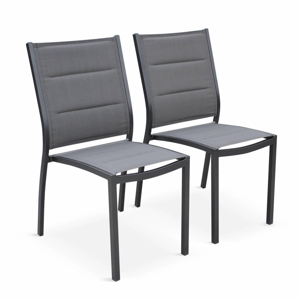 Set tavolo da giardino allungabile con 10 sedie, antracite