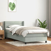 Giroletto a Molle con Materasso Grigio Chiaro 80x220 cm Velluto 3318219