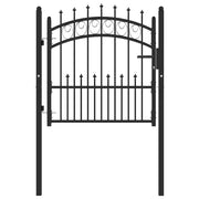 Cancello per recinzione EMMEN con punte in acciaio 104x87 cm Nero 146388