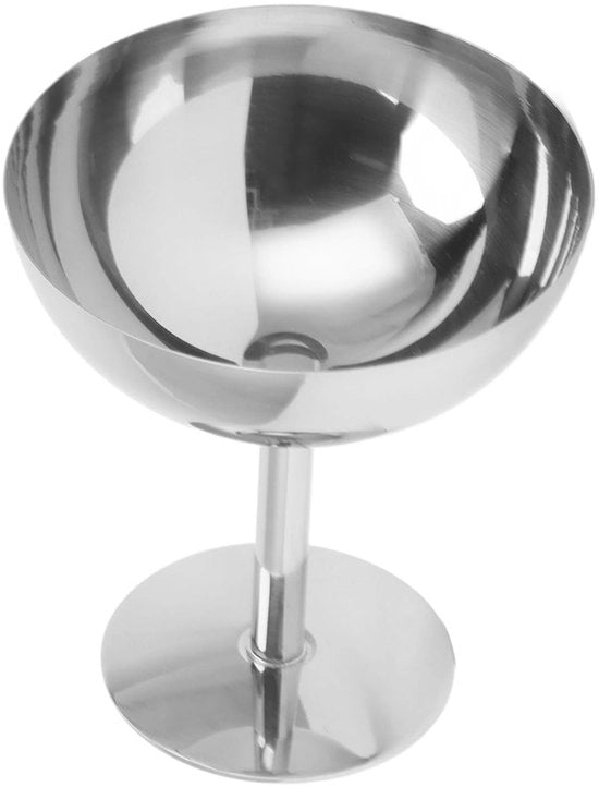 Bicchiere in acciaio inossidabile - Duraturo e stile - Argento - Scudetto per snack - Ideale per dessert e gelato - Adatto a ogni occasion...
