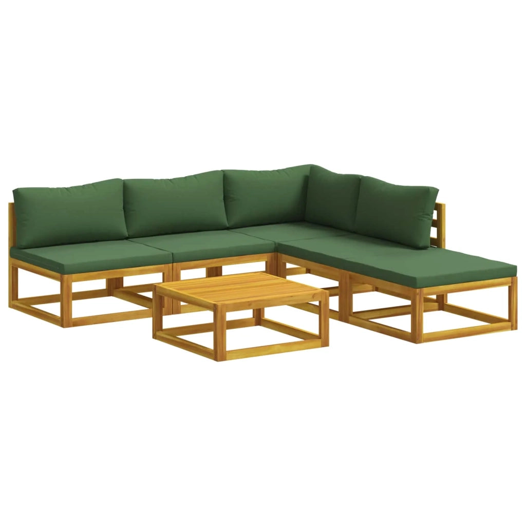 Set di divani 6 pz Naturale Legno di Acacia Massello 3417268