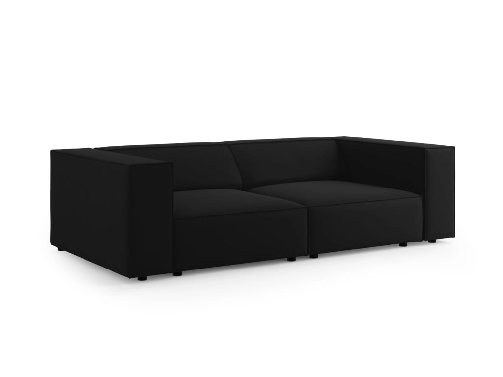 Cosmopolitan Design - Divano "Arendal" 3 posti in velluto nero 