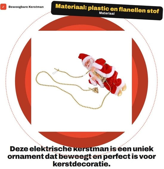 Personaggio di Natale Animato con Collana a Perle per Decorazione