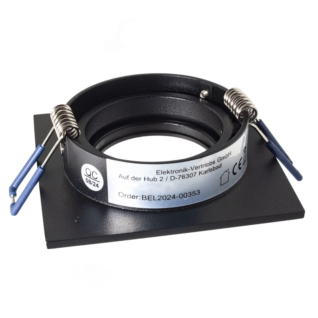 Faretto ad incasso LED 8W GU10 nero quadrato foro 70mm moderno orientabile luce soffitto negozio vetrina NERO 6000K