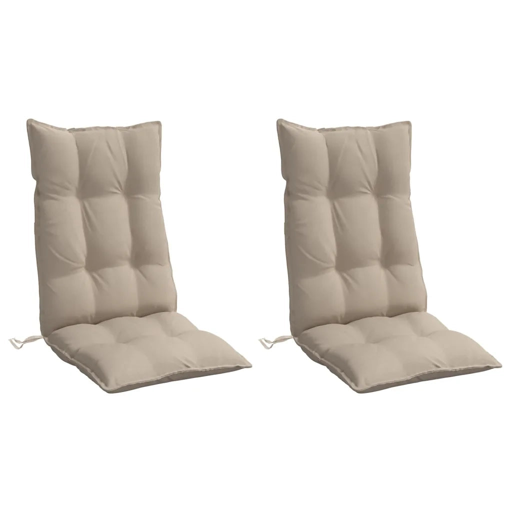 Cuscini per Sedia con Schienale Alto 2pz Tortora Tessuto Oxford 377626