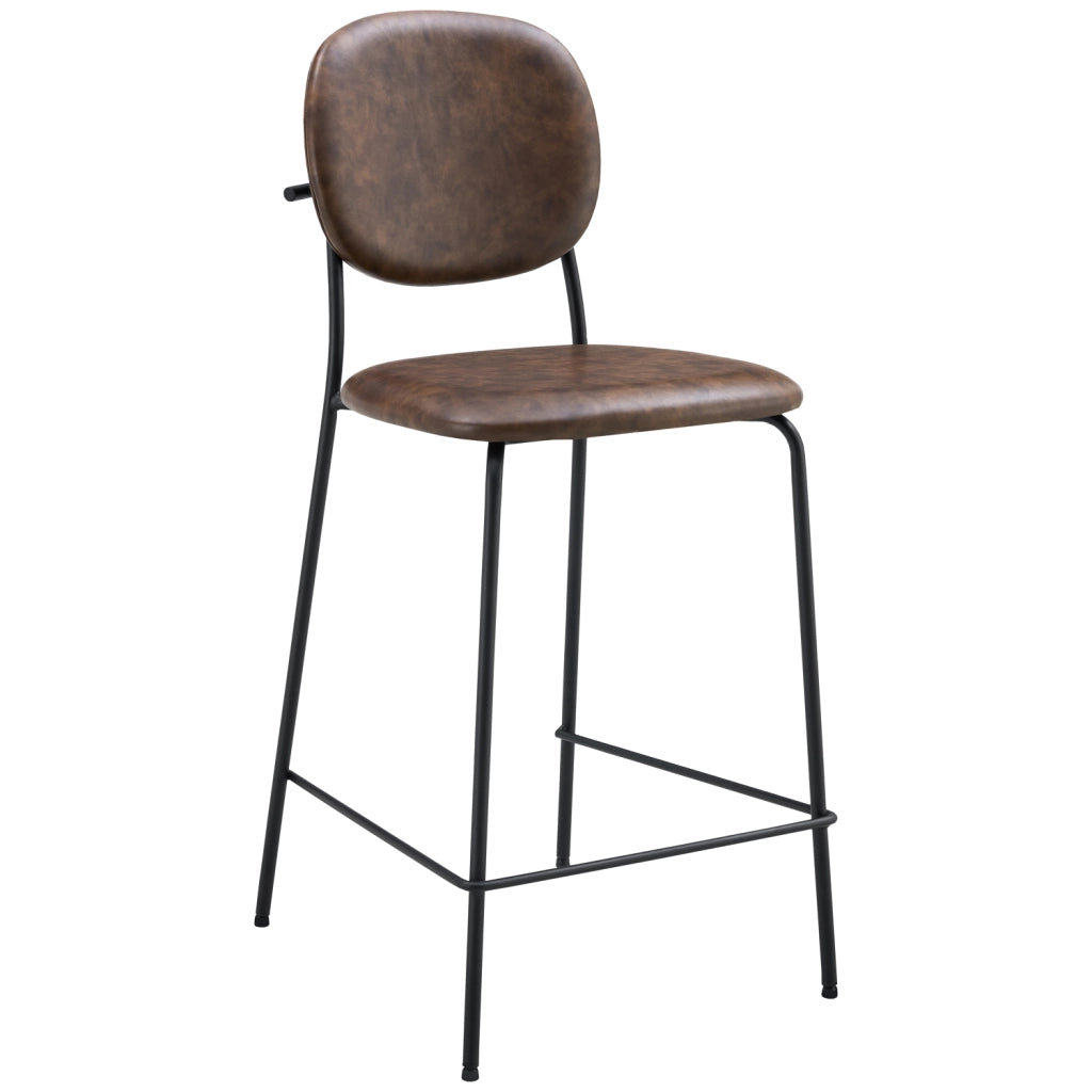 Set di 2 sgabelli da bar EDMOND in similpelle marrone