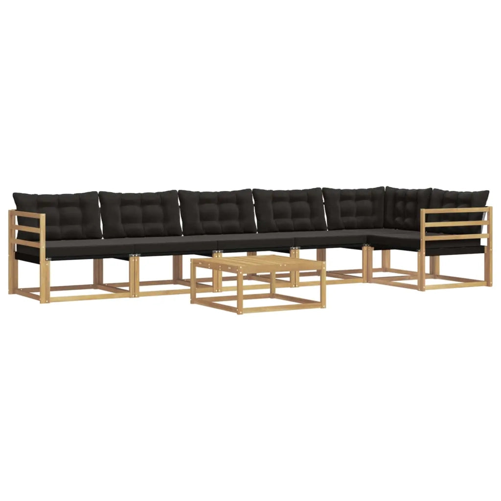 Set di divani da esterno 7 pcs Bianco e Nero 79 x 79 x 37 cm 3388746