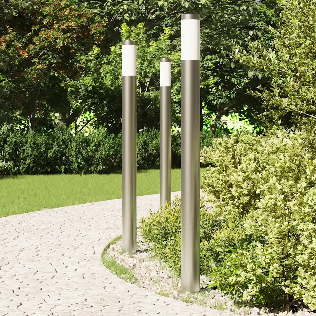 Lampioni a palo 3 pz 110 cm Acciaio Inox IP44 4006004