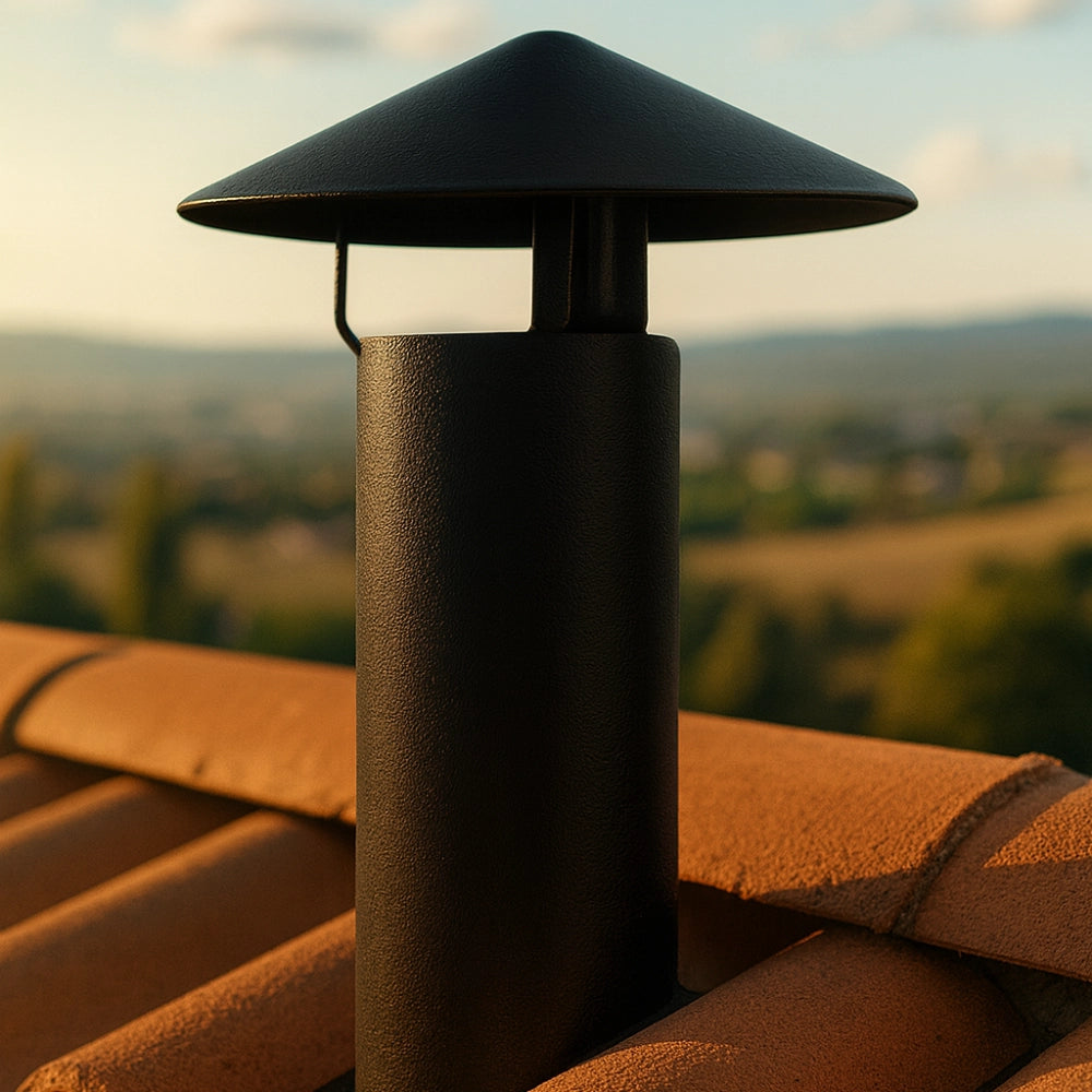 Cappello cinese canale fumo Ø 80 mm stufa pellet acciaio zincato antipioggia