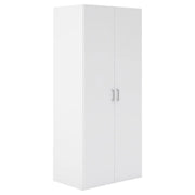 Armadio Multiuso Con 2 Ante Armadietto Battente Design Moderno Salvaspazio Vano Con Barra Appendiabiti E Ripiani Camera Da Letto Ingresso Lavanderia 77.6 x 49.52 x 175.4 Cm Bianco