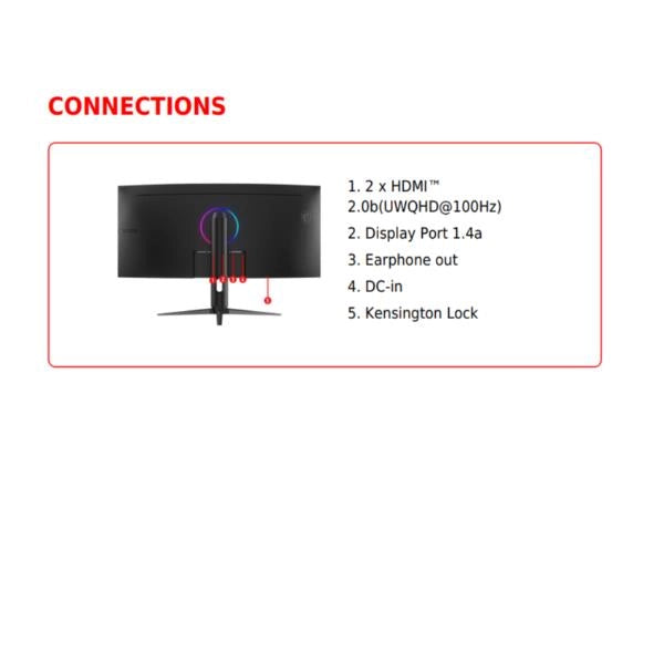 Msi mag 342cqr e2 monitor pc 86,4 cm (34") 3440 x 1440 pixel ultrawide quad hd lcd nero - 9S6-3DB64H-068