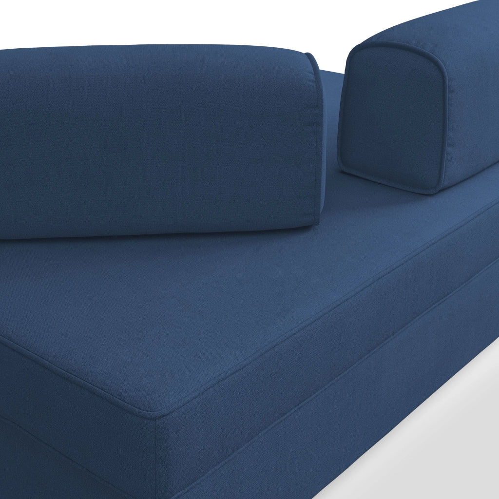 Liberty Divano senza pouf estraibile e schienali movibili in tessuto morbido impermeabile T02 200 cm blu