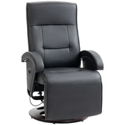 Poltrona girevole reclinabile in similpelle con poggiapiedi ¨C Minimal ¨C Nero