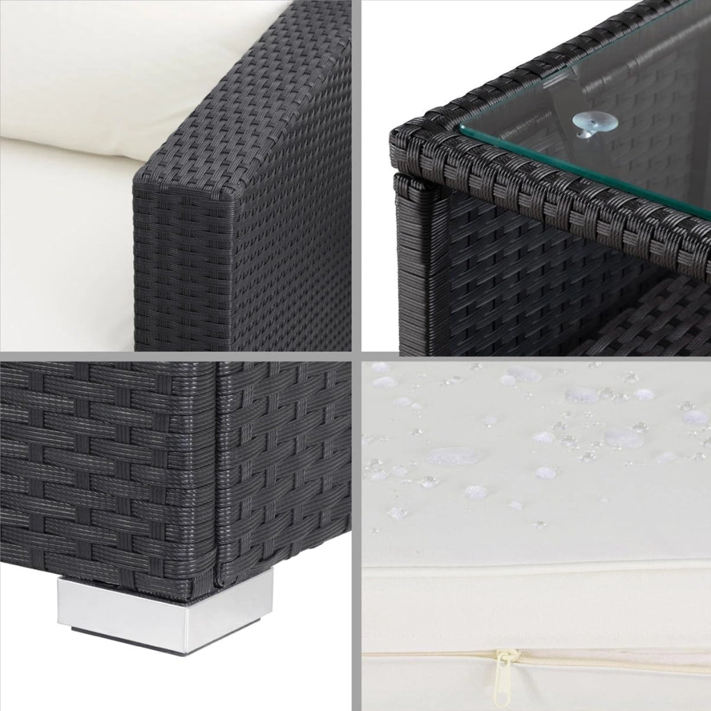 ® Lounge Tavolo da Giardino Set Polyrattan Mobili da Esterno Inclusi Cuscini 318L Gruppo di Seduta Terrazza Balcone Salottino Outdoor