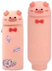 Tas 2-in-1 in silicone morbido, contenitore per pennarelli, cinturino in silicone, contenitore per colori, pennelli, ufficio, università, oggetti per la scuola, per ragazze (1)