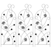 Recinzione per Giardino 3 pz Nero 112 x 39,5 cm Acciaio CFW3326196