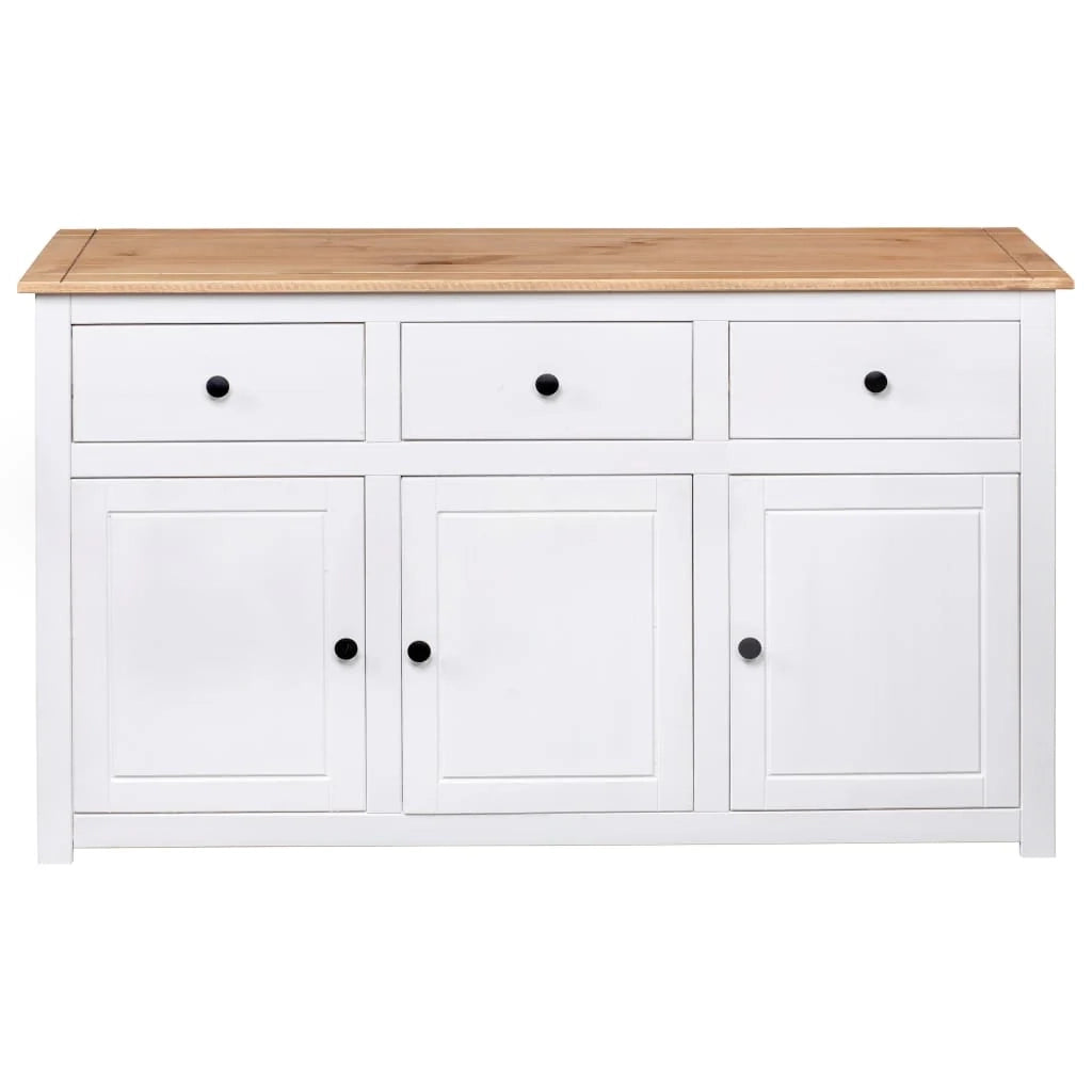 Buffet credenza cassettiera armadio mobile contenitore organizer per cucina soggiorno salotto 135 x 40 x 80 cm pino massiccio gamma Panama bianco 02_0030209