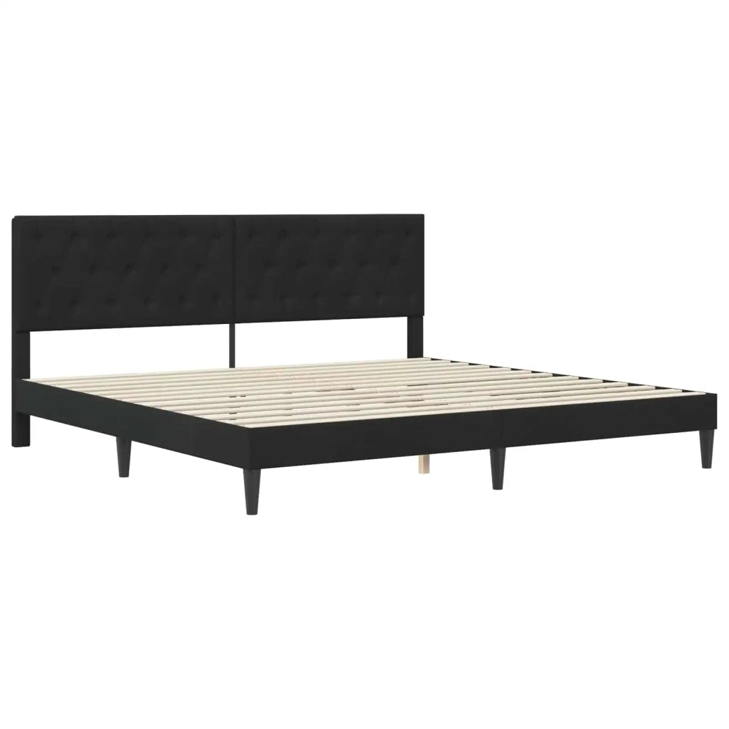 Struttura letto con materasso Nero 200 x 200 cm Velluto 3415076