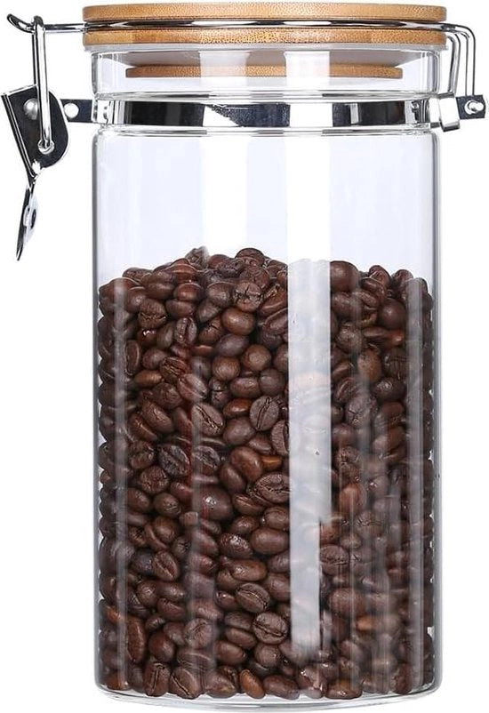 Contenitori in Vetro Aereostatici - Contenitori Sigillati per la Conservazione in Vetro - Canistrelli per Caffè e Tè - 1200ml