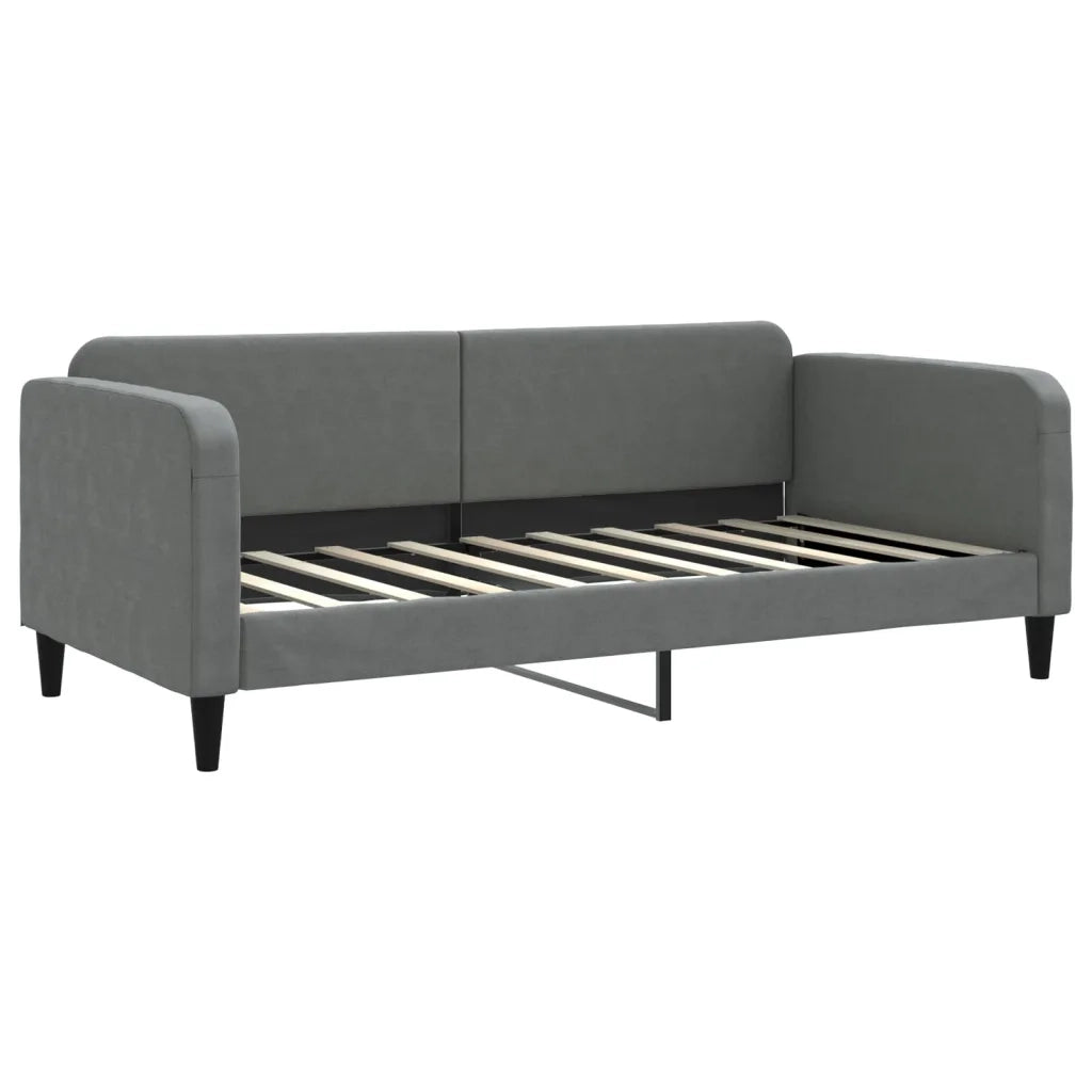 Divano Letto Estraibile Cassetti Grigio Scuro 90x190cm Tessuto