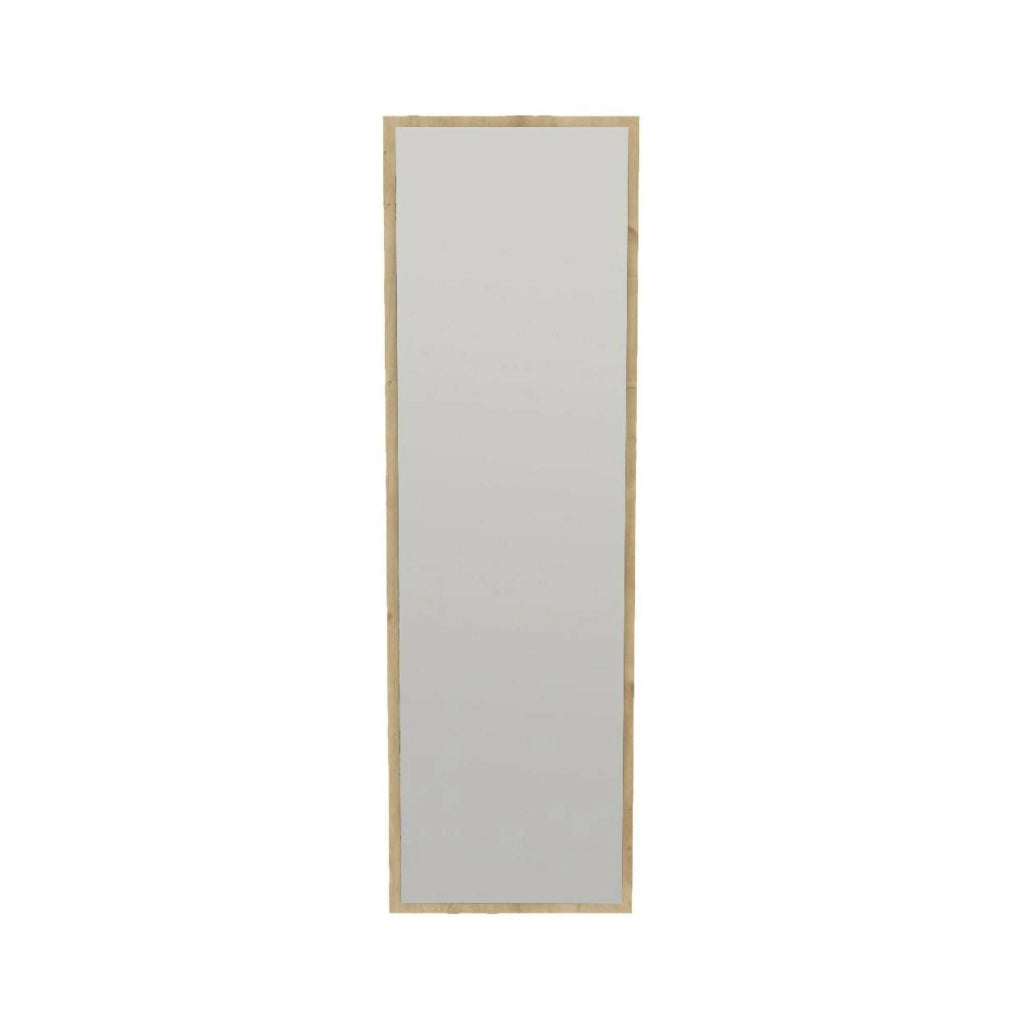 Specchio Dragone, Specchiera, Articolo d'arredo a muro, Decorazione con specchio, 50x2h160 cm, Rovere