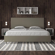 Letto imbottito Matrimoniale 180x200 cm Focus - Similpelle,Cappuccino,Con rete