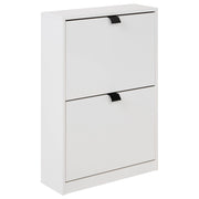 Scarpiera Bianca in MDF con 2 Scomparti Design Moderno per Ingresso