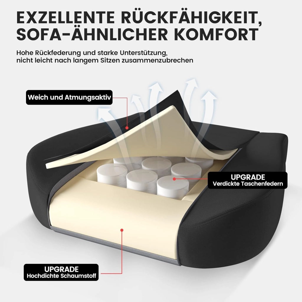Sedia da gaming, in tessuto, con cuscino a molla, ergonomica, girevole, con poggiapiedi, capacità di carico 150 kg, colore: nero