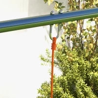 Altalena per Bambini 3-8 Anni con 2 Seggiolini e 4 Picchetti, in Metallo e PP, 269x160x180 cm