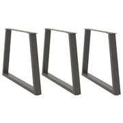 Set di 3 gambe per tavolo da pranzo a forma di V 100 x 72-73 cm stabilità rinforzata design moderno in acciaio antracite 02_0056886