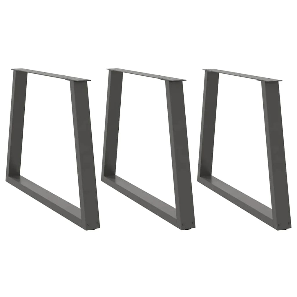 Set di 3 gambe per tavolo da pranzo a forma di V 100 x 72-73 cm stabilità rinforzata design moderno in acciaio antracite 02_0056886