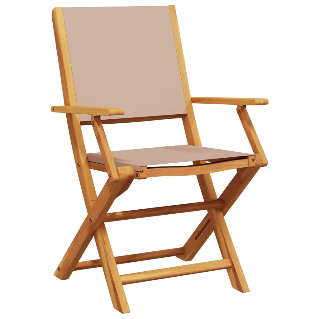 Set da Pranzo da Giardino 5 pz Tortora Tessuto e Legno Massello 3281702