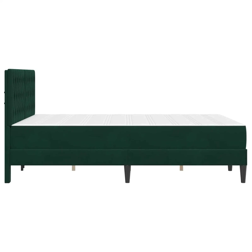 Struttura letto con materasso Verde Scuro 160 x 200 cm Velluto