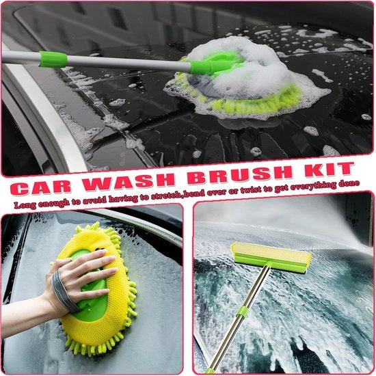 Set di pulizia auto 12 pezzi con spazzola per gomme, graffetta per vetri, spazzola microfibra, spazzola per dettaglio auto, set di spazzole per pulizia auto, accessori adatti per auto, camion, SUV e camper.
