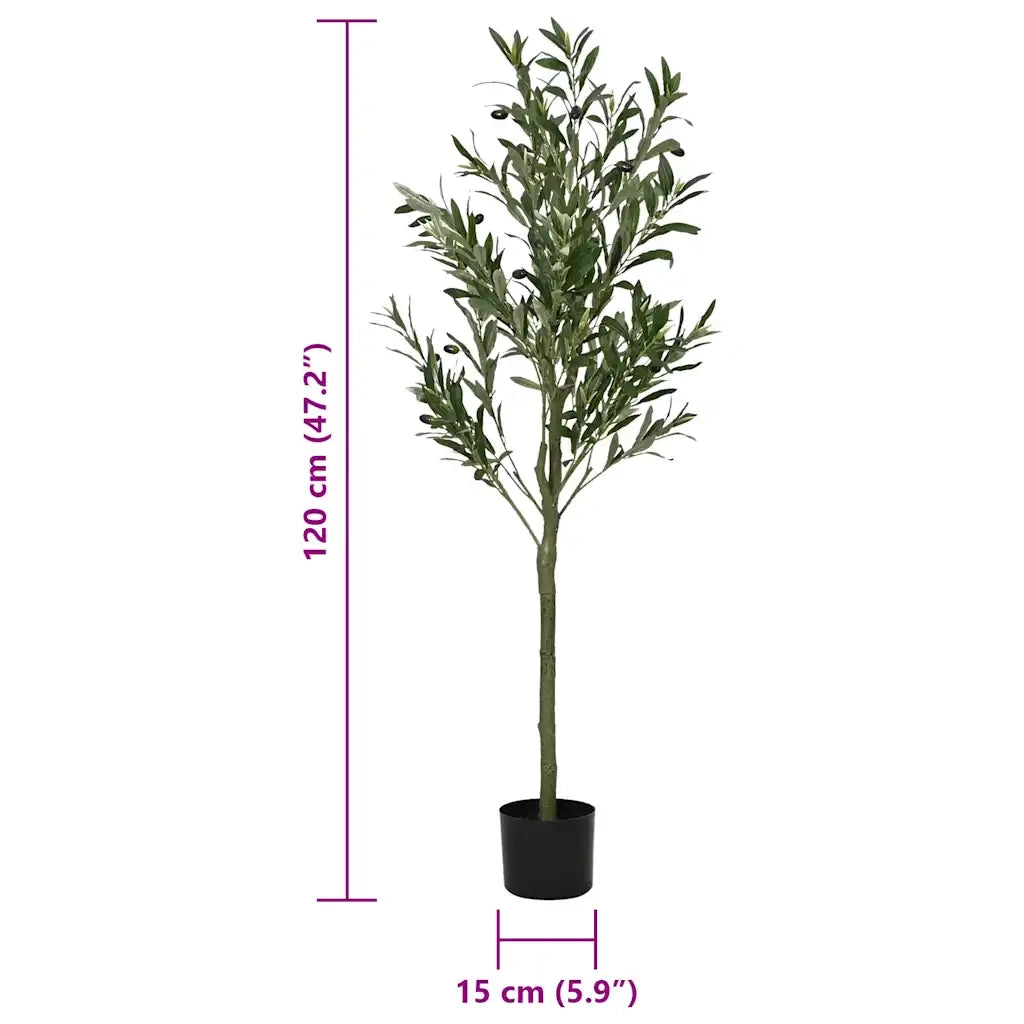 vidaXL Albero Ulivo Artificiale 450 Foglie 120 cm Verde