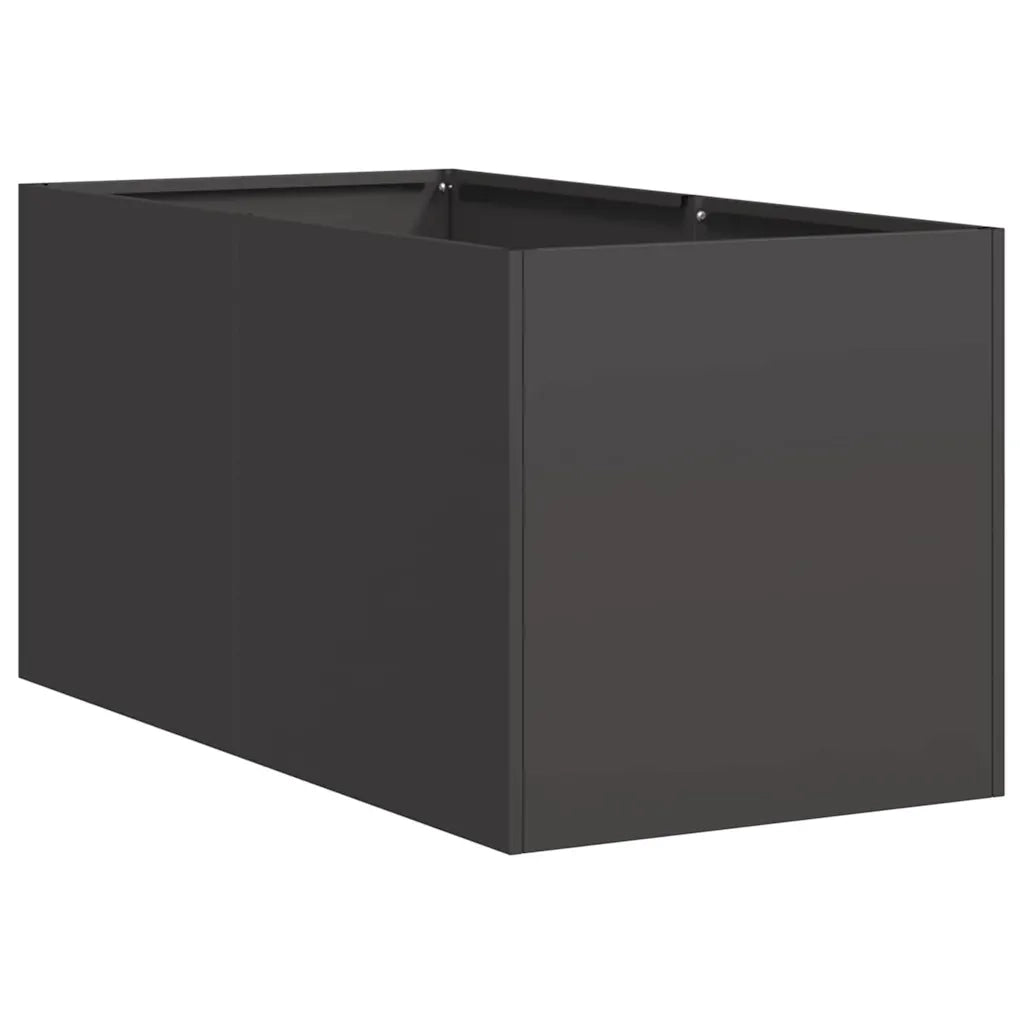 Fioriera Nera 40x80x40 cm in Acciaio Laminato a Freddo 860731