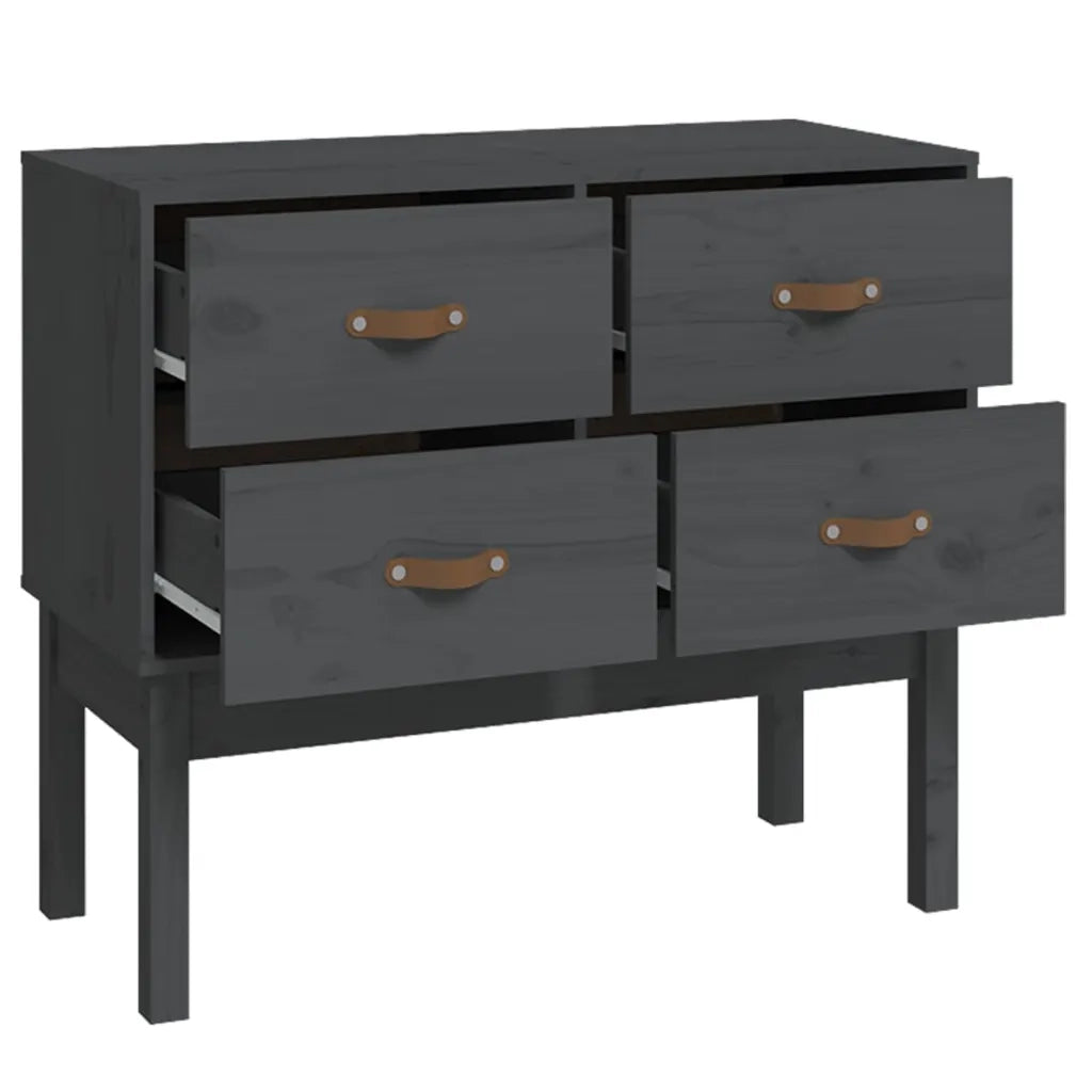 Mobile Consolle Grigia 90x40x78 cm in Legno Massello di Pino 821741