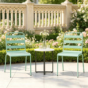 Set di 2 sedie da giardino impilabili in acciaio verde