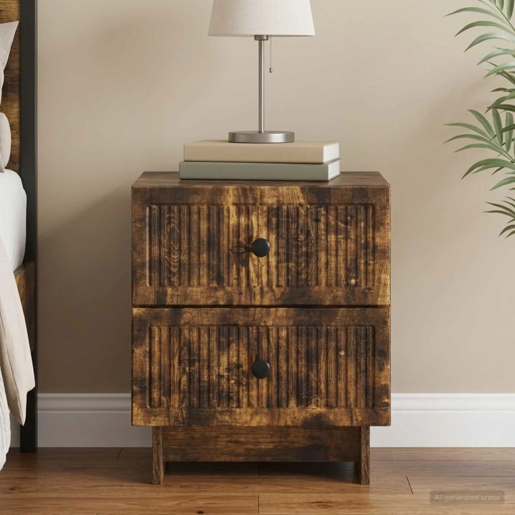 Armadio da Notte con cassetto Rovere Fumo 43 x 34,5 x 47,5 cm 893845