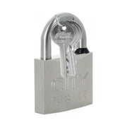 Iseo CITY 60 Lucchetto a Chiave con Arco in Acciaio Inox 3 Chiavi Piatte Numerate Garanzia 10 Anni colore Nichelato