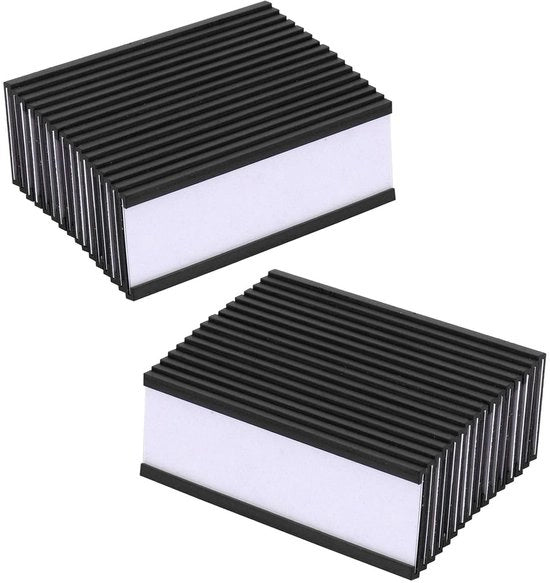Etichette adesive magnetiche - 30 pezzi - Dimensioni 2,5 x 7,5 cm - Per ufficio/magazzino - Nero - Con pellicola protettiva contro l'usura - Etichette magnetiche adesive.