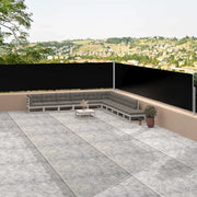 Tenda Laterale Retrattile Nera 117x1200 cm 318054