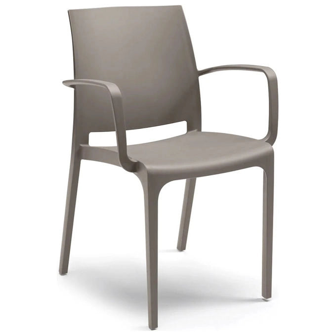 Bica sedia da giardino Volga Armchair, polipropilene, impilabile, bianca, resistente alle intemperie, per interno ed esterno