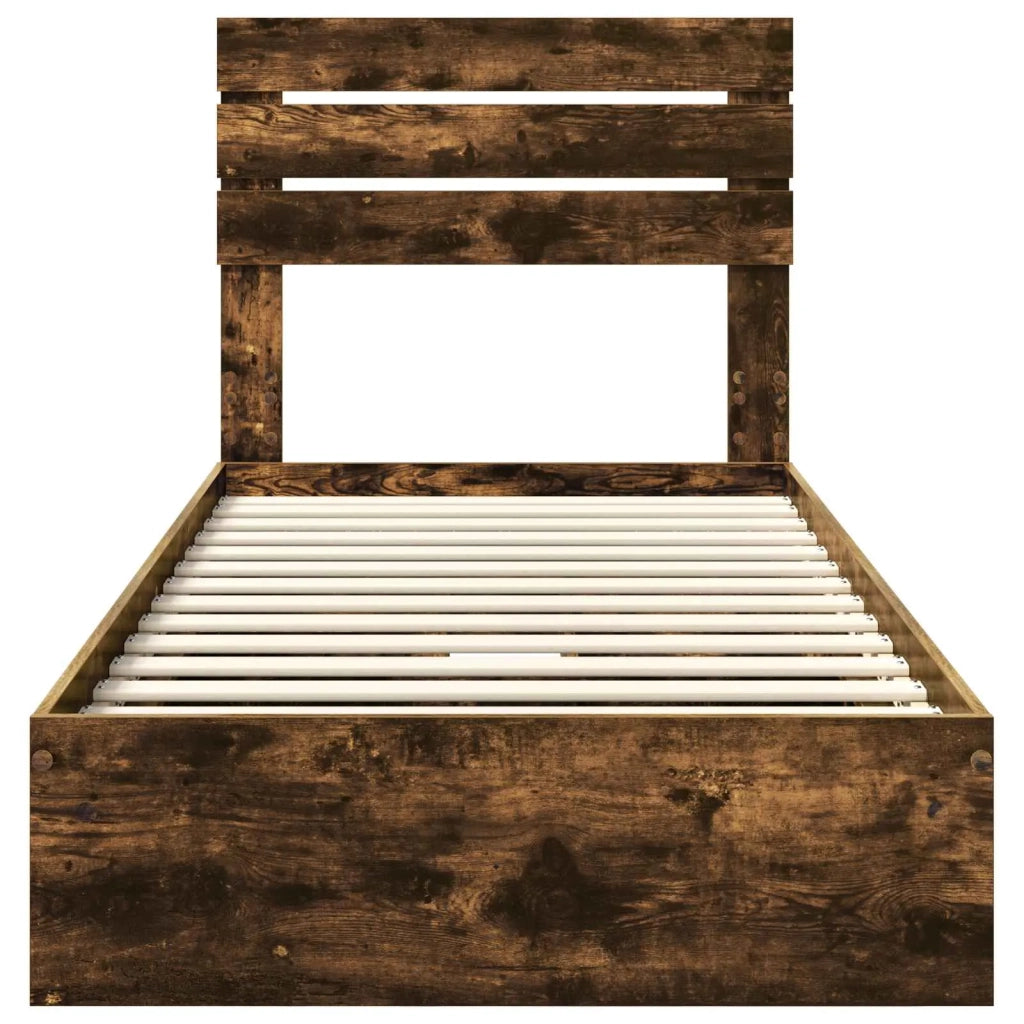 Letto con Contenitore Rovere fumé 90 x 200 cm Legno multistrato