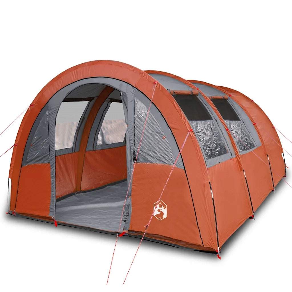 Tenda da Campeggio a Tunnel per 4 Persone-Tenda per Escursionismo Grigio e Arancione 552108