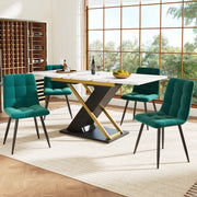 Tavolo da pranzo allungabile in MDF effetto marmo con guide in metallo per cucina e soggiorno nero 120 × 80 × 75,4 cm
