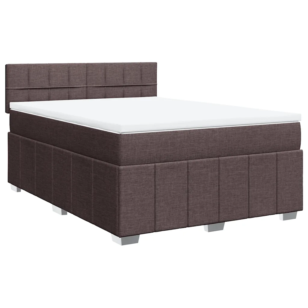 Giroletto a Molle con Materasso Marrone Scuro 160x200cm Tessuto 3289422
